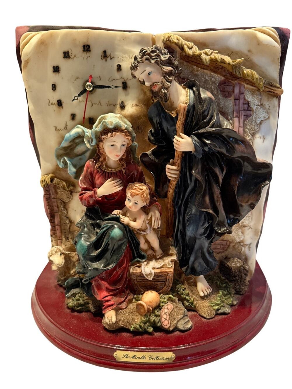 The Mirella Collection Holy Family Sculpture Clock - Jesus Religious - Christmas